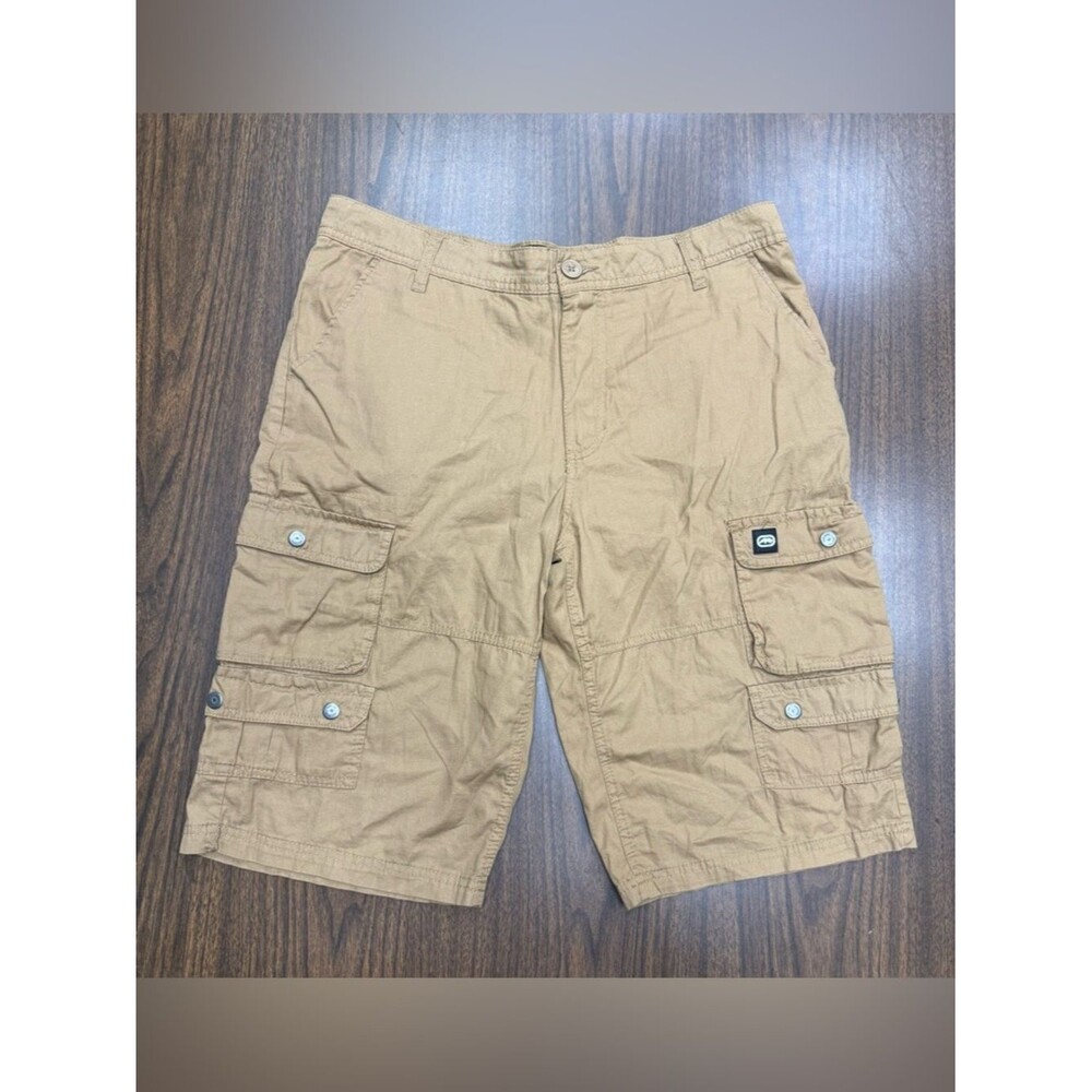 Ecko Unlimited Tan Cargo Shorts with Multiple Pockets size 34